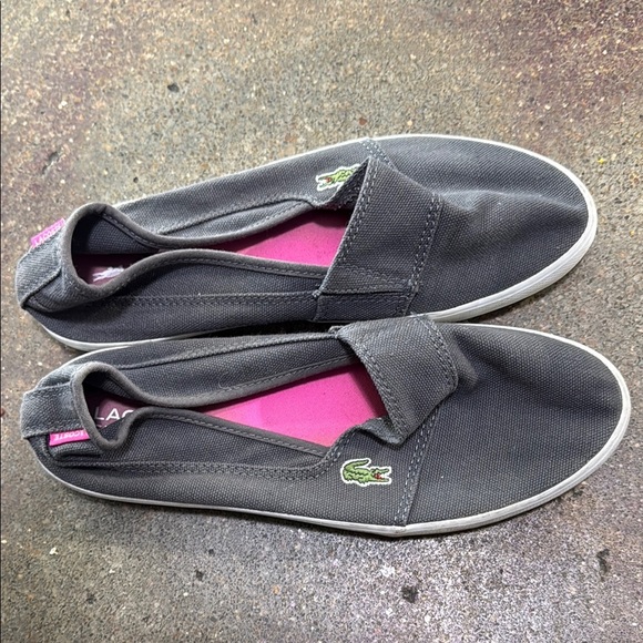 Lacoste Gray and Pink Sneakers Casual Slip-On - Picture 2 of 4
